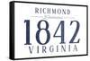 Richmond, Virginia - Established Date (Blue)-Lantern Press-Framed Stretched Canvas