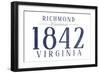 Richmond, Virginia - Established Date (Blue)-Lantern Press-Framed Art Print