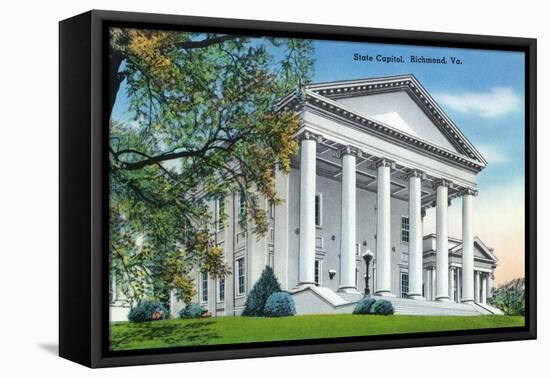 Richmond, Virginia, Exterior View of the State Capitol Building-Lantern Press-Framed Stretched Canvas
