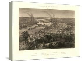 Richmond, Virginia - Panoramic Map-Lantern Press-Stretched Canvas