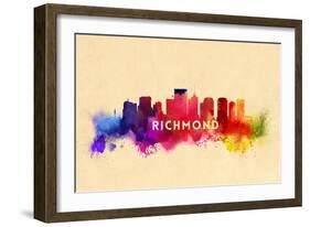 Richmond, Virginia - Skyline Abstract-Lantern Press-Framed Art Print