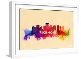 Richmond, Virginia - Skyline Abstract-Lantern Press-Framed Art Print