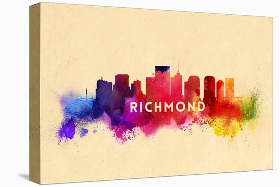 Richmond, Virginia - Skyline Abstract-Lantern Press-Stretched Canvas