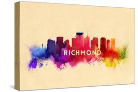 Richmond, Virginia - Skyline Abstract-Lantern Press-Stretched Canvas