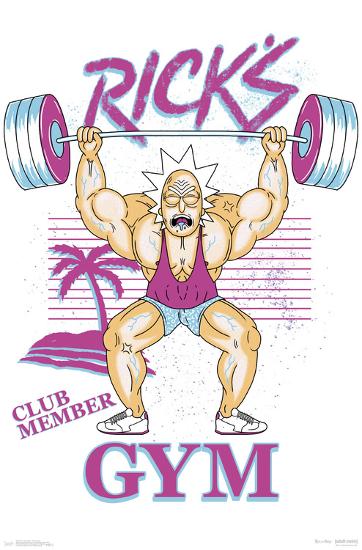 RICK AND MORTY - RICK'S GYM-null-Lamina Framed Poster