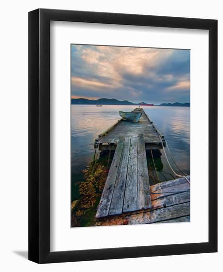Rickety Island Dock on Saturna Island in British Columbia Canada.-James Wheeler-Framed Photographic Print