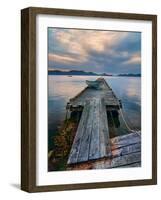 Rickety Island Dock on Saturna Island in British Columbia Canada.-James Wheeler-Framed Photographic Print