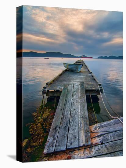 Rickety Island Dock on Saturna Island in British Columbia Canada.-James Wheeler-Stretched Canvas