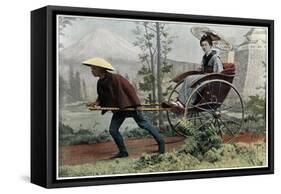 Rickshaw, Carriage of Japan, C1890-Charles Gillot-Framed Stretched Canvas