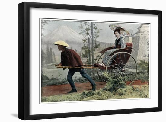 Rickshaw, Carriage of Japan, C1890-Charles Gillot-Framed Giclee Print