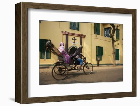 Rickshaw in Front of St. Joseph's Convent-Bruno Morandi-Framed Photographic Print