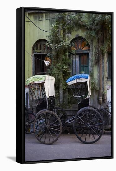 Rickshaw on the Street, Kolkata (Calcutta), West Bengal, India, Asia-Bruno Morandi-Framed Stretched Canvas