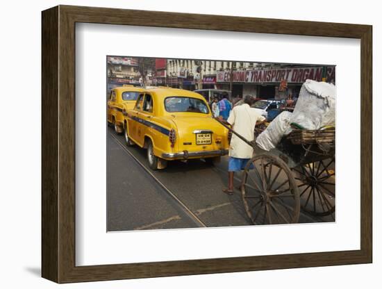 Rickshaw on the Street, Kolkata, West Bengal, India, Asia-Bruno Morandi-Framed Photographic Print