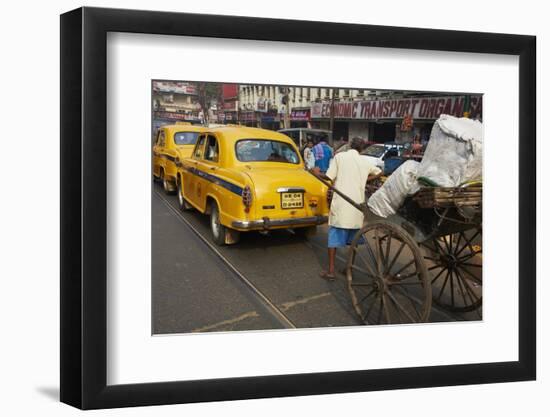 Rickshaw on the Street, Kolkata, West Bengal, India, Asia-Bruno Morandi-Framed Photographic Print