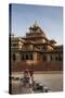 Rickshaw Rider Resting Outside the Ornate Albert Hall Museum in the City of Jaipur, India-Martin Child-Stretched Canvas