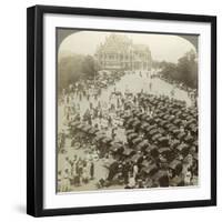 Rickshaws before Christ Church, Simla, India, June 1902-Underwood & Underwood-Framed Photographic Print