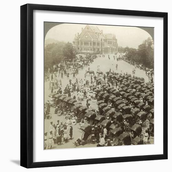 Rickshaws before Christ Church, Simla, India, June 1902-Underwood & Underwood-Framed Photographic Print