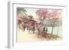 Rickshaws by Lake, Japan-null-Framed Art Print