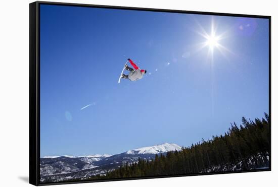 Ricky Bates Riding The Park At Breckenridge Mountain, Colorado, March 2014-Louis Arevalo-Framed Stretched Canvas