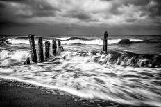 Groyne on Shore in the Evening.-RicoK-Photographic Print