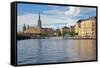 Riddarholmen with Spire of Riddarholmskyrkan (Riddarholmen Church), Stockholm, Sweden-Frank Fell-Framed Stretched Canvas