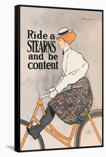 Ride a Stearns and Be Content-Edward Penfield-Framed Stretched Canvas