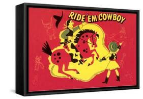 Ride Em Cowboy-null-Framed Stretched Canvas