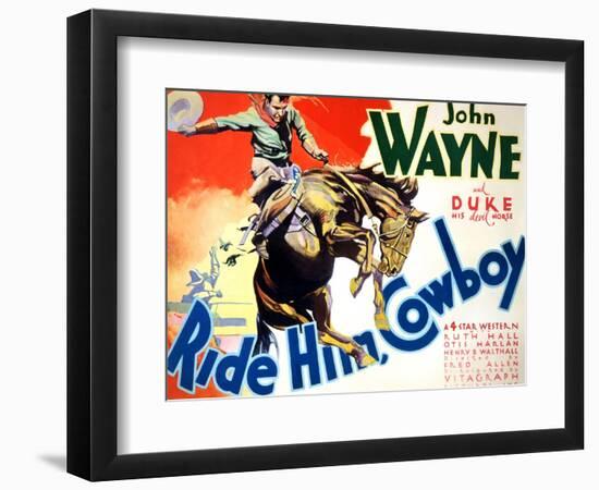 Ride Him Cowboy, John Wayne, 1932-null-Framed Art Print
