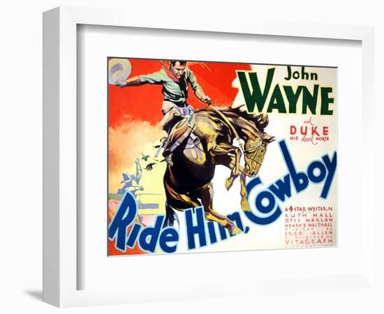 Ride Him Cowboy, John Wayne, 1932-null-Framed Art Print