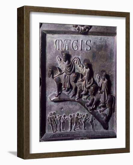 Ride of Magi with Original Sin, Bronze Panels from St Ranieri's Door-Bonanno Pisano-Framed Giclee Print