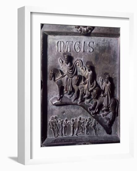 Ride of Magi with Original Sin, Bronze Panels from St Ranieri's Door-Bonanno Pisano-Framed Giclee Print