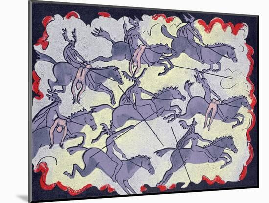 Ride of Valkyries, Wotan's Warrior Daughters; "Hoyotoho!": Illustration for 'Die Walkure'-Phil Redford-Mounted Giclee Print