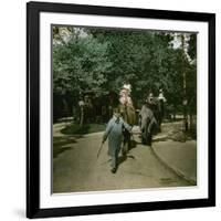 Ride on a Elephant and on a Camel, at the Jardin of Acclimatation, Paris (XVIth Arrondissement)-Leon, Levy et Fils-Framed Photographic Print