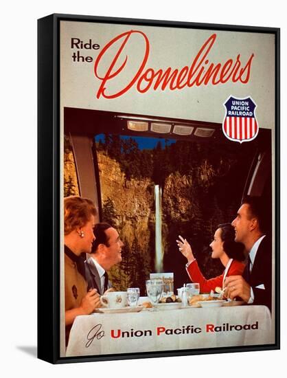 Ride the Domeliners - Union Pacific Railroad AD, 1950s-null-Framed Stretched Canvas