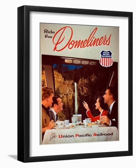 Ride the Domeliners - Union Pacific Railroad AD, 1950s-null-Framed Giclee Print