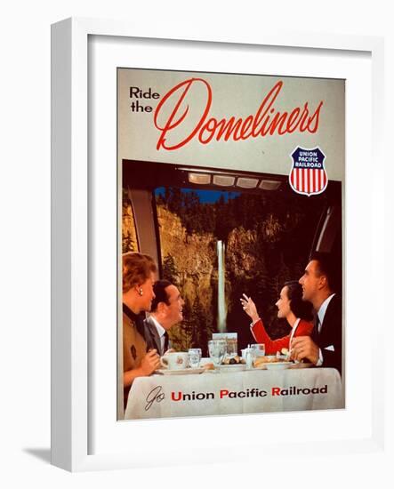 Ride the Domeliners - Union Pacific Railroad AD, 1950s-null-Framed Giclee Print