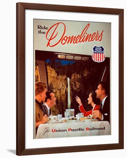 Ride the Domeliners - Union Pacific Railroad AD, 1950s-null-Framed Giclee Print