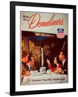 Ride the Domeliners - Union Pacific Railroad AD, 1950s-null-Framed Giclee Print