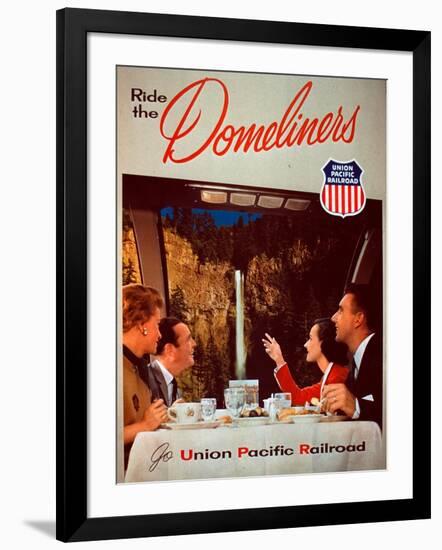 Ride the Domeliners - Union Pacific Railroad AD, 1950s-null-Framed Giclee Print