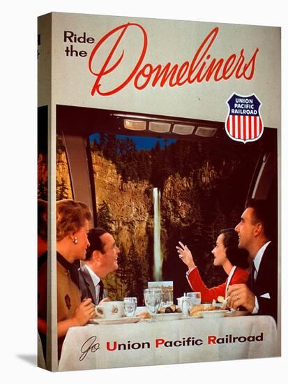 Ride the Domeliners - Union Pacific Railroad AD, 1950s-null-Stretched Canvas