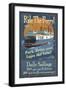 Ride the Ferry (Boat #2) - Vintage Sign-Lantern Press-Framed Art Print