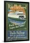 Ride the Ferry (Green Version) - Vintage Sign-Lantern Press-Framed Art Print