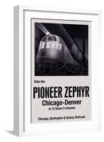 Ride the Pioneer Zephyr-Paris Pierce-Framed Art Print