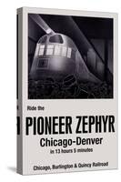 Ride the Pioneer Zephyr-Paris Pierce-Stretched Canvas