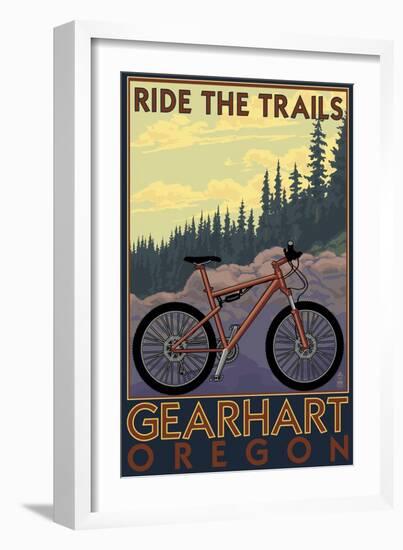 Ride the Trails -Gearhart, Oregon-Lantern Press-Framed Art Print