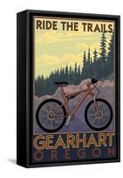 Ride the Trails -Gearhart, Oregon-Lantern Press-Framed Stretched Canvas