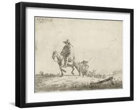 Rider and herdsman with cattle on a dirt road, 1653-Adriaen van de Velde-Framed Giclee Print