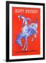 Rider on Bucking Bronco-null-Framed Art Print