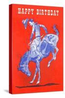 Rider on Bucking Bronco-null-Stretched Canvas