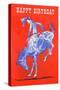 Rider on Bucking Bronco-null-Stretched Canvas